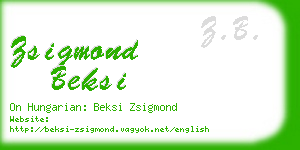zsigmond beksi business card